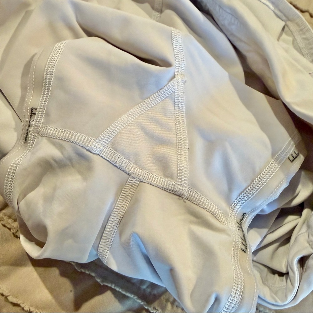 Lululemon Pace Rival Activewear Skirt Skort 12 White Light Grey W8846R - Picture 5 of 12